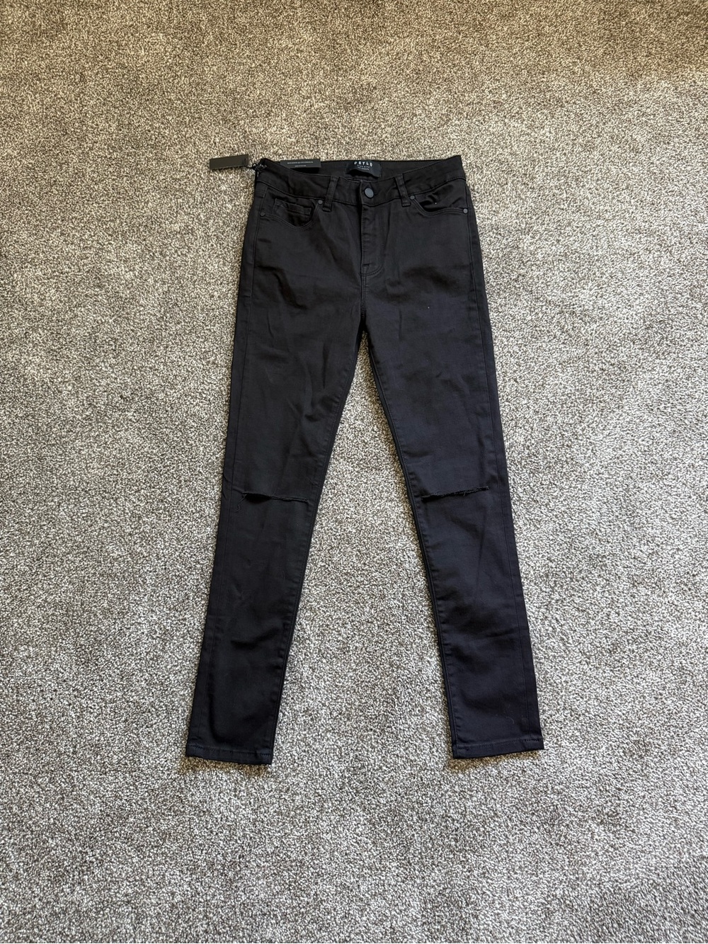 NWT DSTLD Black Straight-Leg Jeans